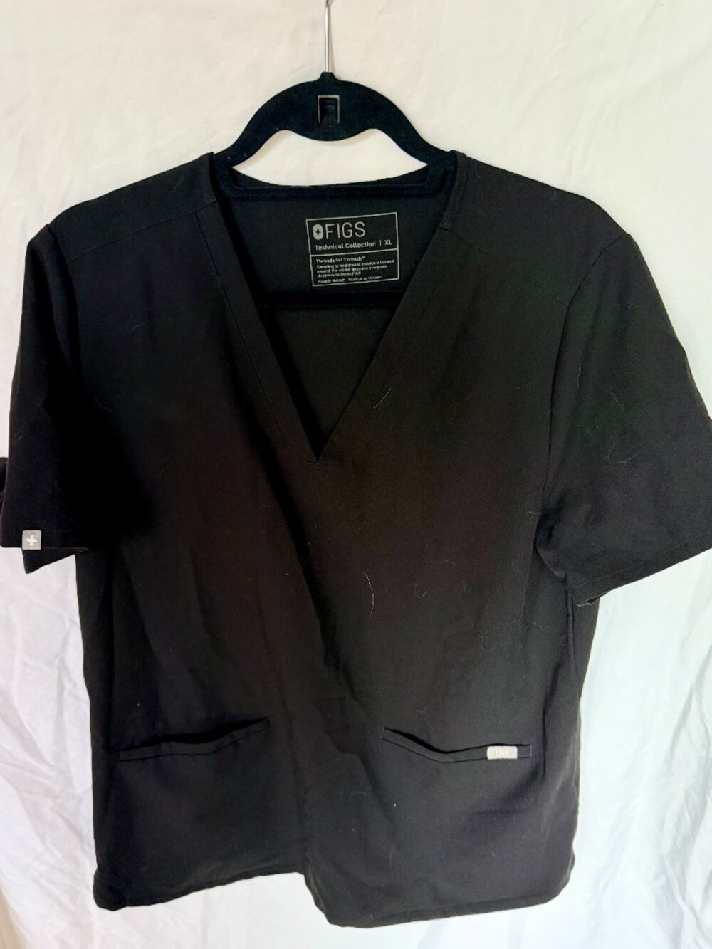 FIGS Catarina Scrub Top Black XL Technical Collection